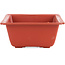 Pot à bonsaï rectangulaire en plastique couleur terre cuite - 250 x 185 x 80 mm