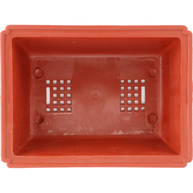 Maceta de bonsái de plástico rectangular en color terracota - 250 x 185 x 80 mm