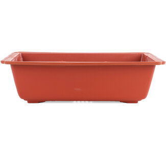 380 mm rectangular plastic pot in terracotta color