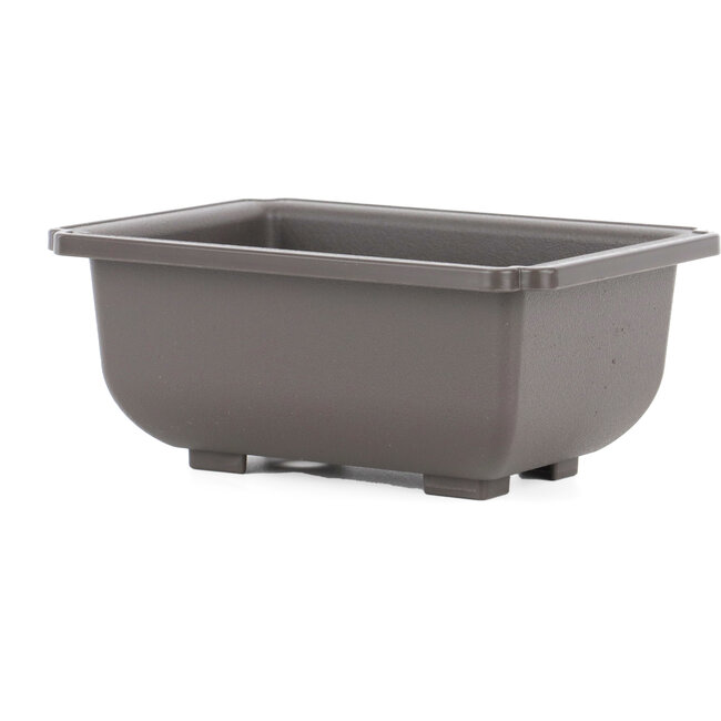 Maceta para bonsái de plástico marrón rectangular - 130 x 95 x 55 mm
