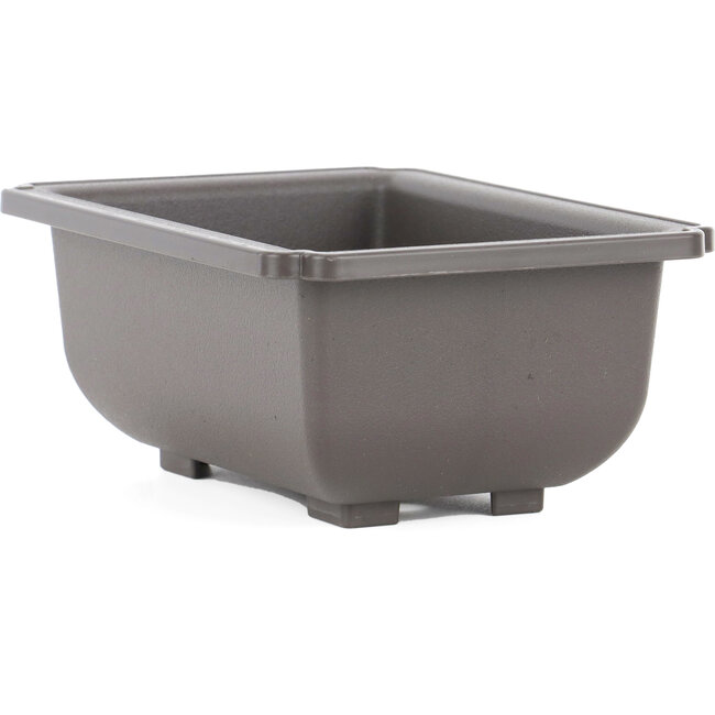 Rechthoekige bruine kunststof bonsaipot - 130 x 95 x 55 mm