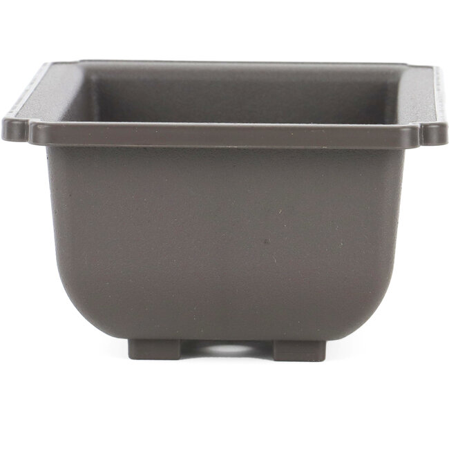 Rechteckige Bonsaischale aus braunem Kunststoff - 130 x 95 x 55 mm