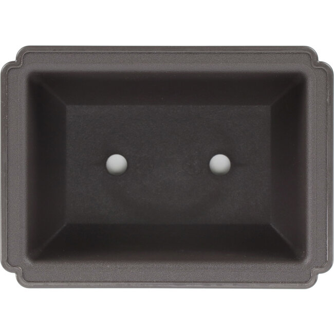 Pot à bonsaï rectangulaire en plastique marron - 130 x 95 x 55 mm