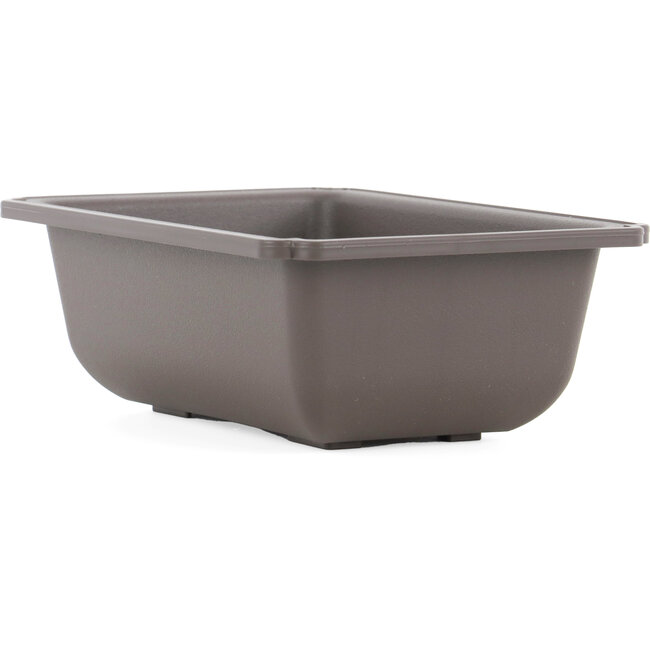 Rectangular brown plastic bonsai pot - 176 x 126 x 63 mm