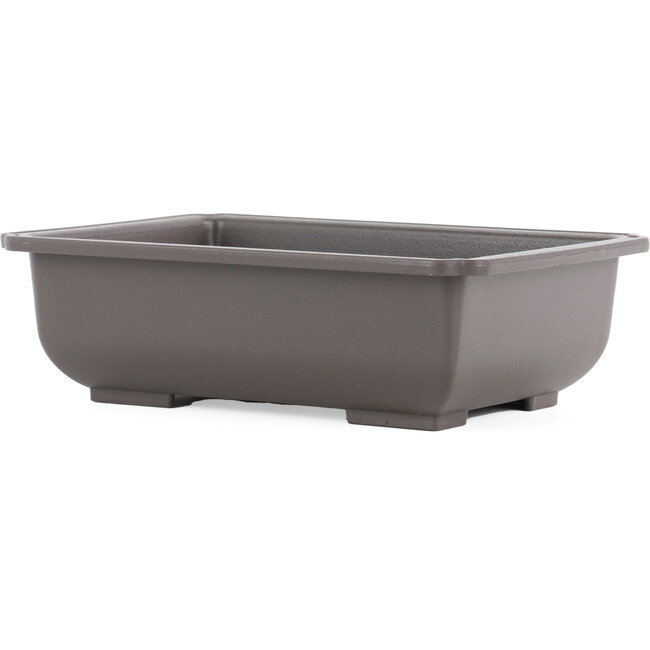 Pot à bonsaï rectangulaire en plastique marron - 200 x 143 x 61 mm