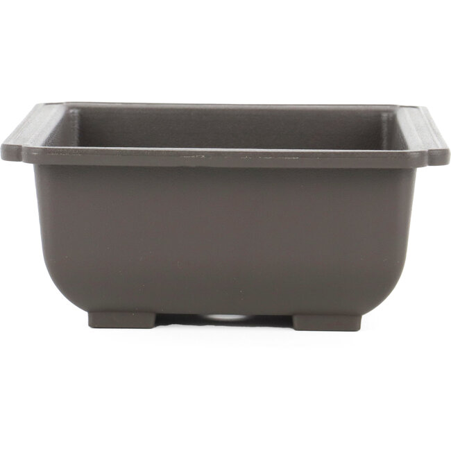 Vaso per bonsai rettangolare in plastica marrone - 200 x 143 x 61 mm