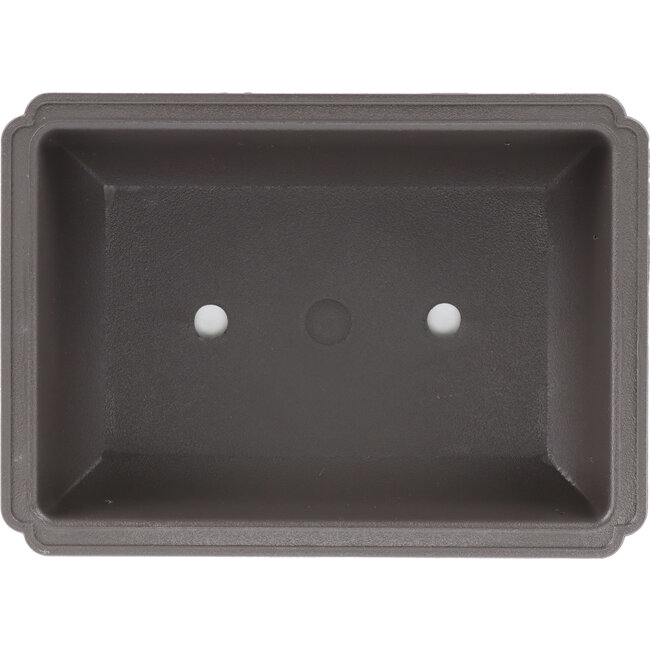 Vaso per bonsai rettangolare in plastica marrone - 200 x 143 x 61 mm