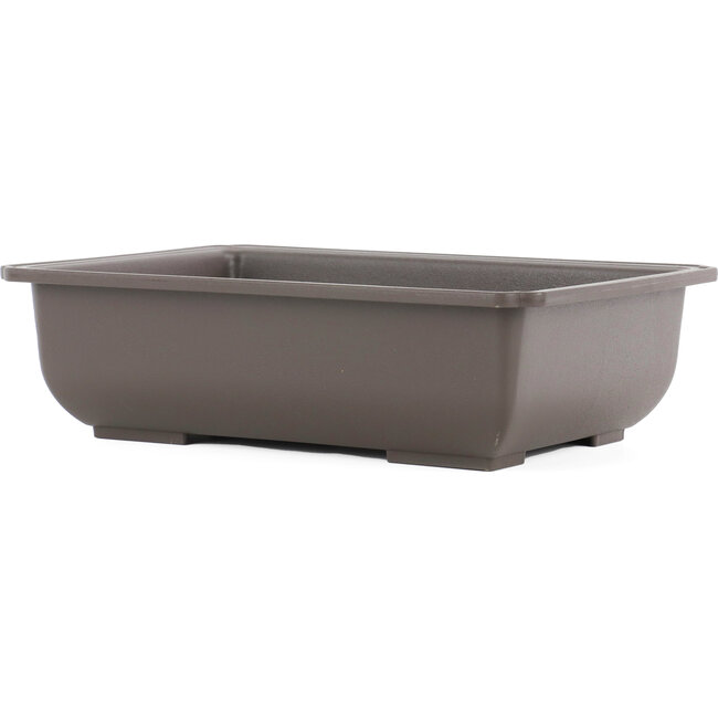 Rectangular brown plastic bonsai pot - 245 x 174 x 69 mm