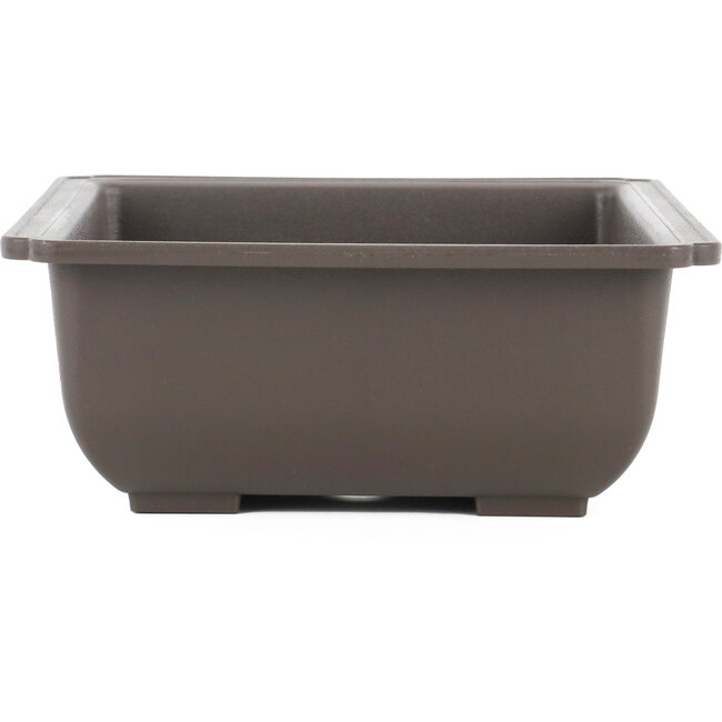 Pot à bonsaï rectangulaire en plastique marron - 245 x 174 x 69 mm