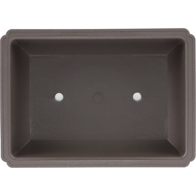Pot à bonsaï rectangulaire en plastique marron - 245 x 174 x 69 mm