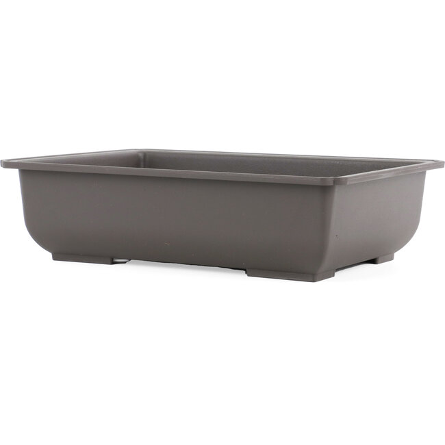 Maceta de bonsái de plástico marrón rectangular - 291 x 207 x 77 mm