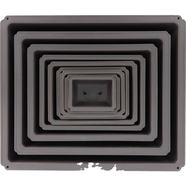 Pot à bonsaï rectangulaire en plastique marron - 498 x 418 x 112 mm