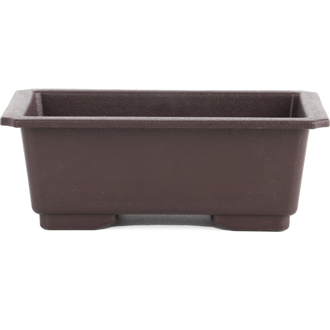 Pot à bonsaï rectangulaire en plastique marron - 180 x 130 x 65 mm