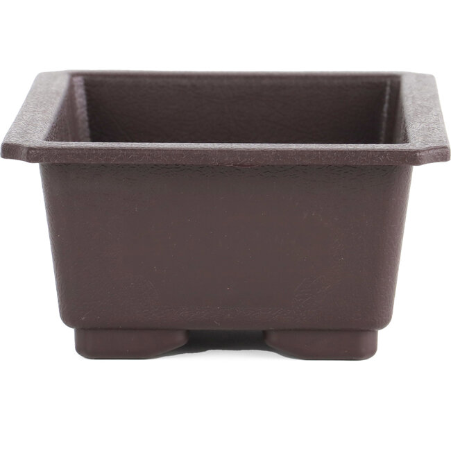 Vaso per bonsai rettangolare in plastica marrone - 180 x 130 x 65 mm