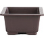 Pot à bonsaï rectangulaire en plastique marron - 180 x 130 x 65 mm