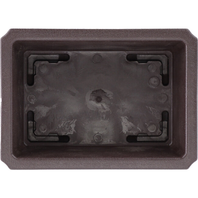 Pot à bonsaï rectangulaire en plastique marron - 180 x 130 x 65 mm