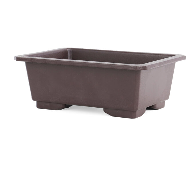 Pot à bonsaï rectangulaire en plastique marron - 240 x 170 x 85 mm