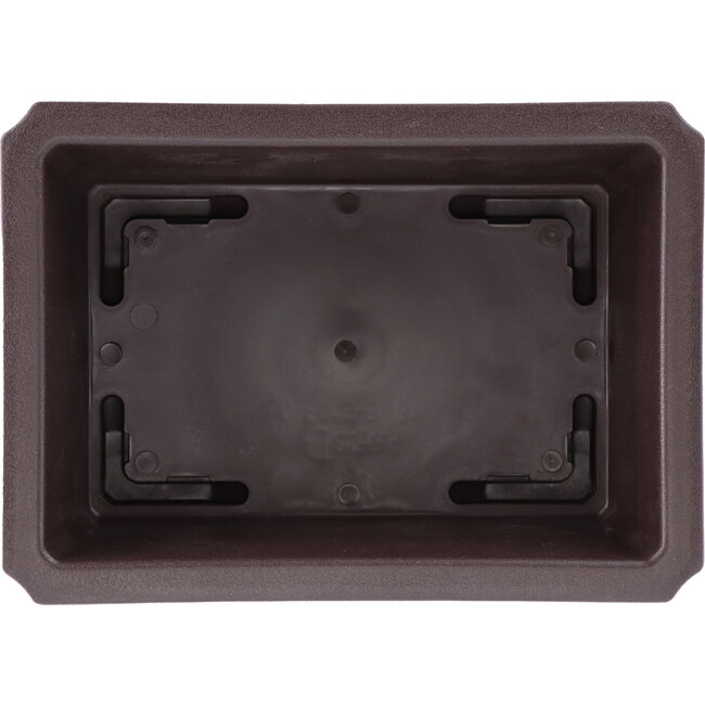 Maceta de bonsái de plástico marrón rectangular - 240 x 170 x 85 mm