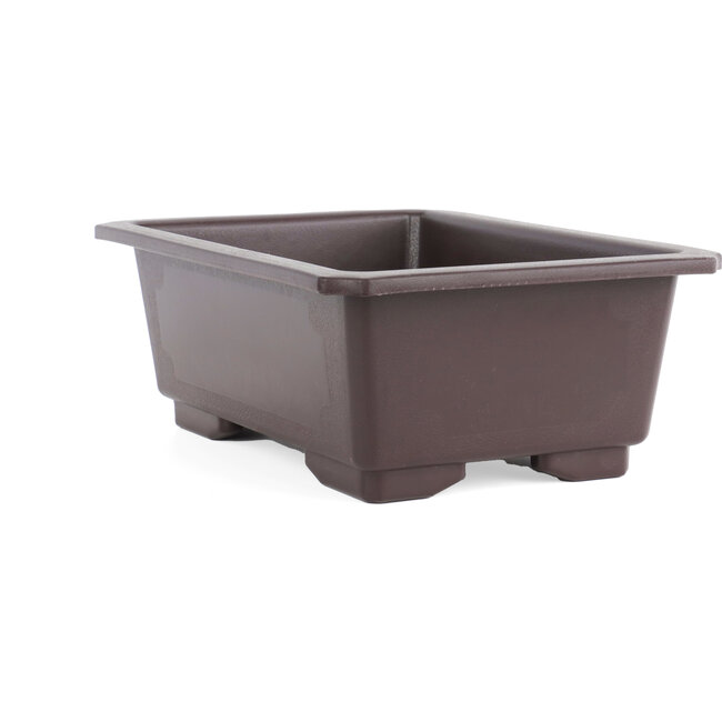Vaso per bonsai rettangolare in plastica marrone - 315 x 225 x 120 mm