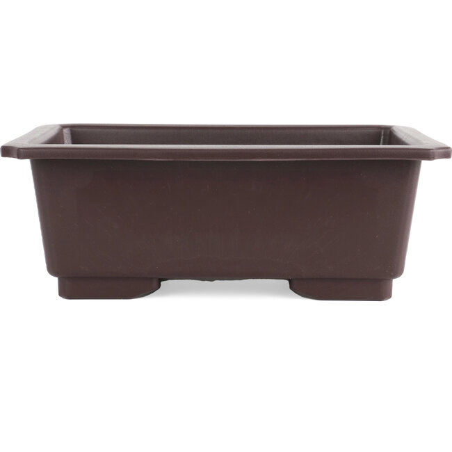 Pot à bonsaï rectangulaire en plastique marron - 375 x 270 x 130 mm