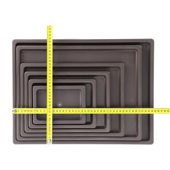 Sottovaso da bonsai in plastica marrone - 413 x 314 x 20 mm