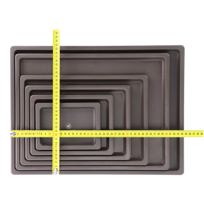Bac d'égouttage pour pots à bonsaï en plastique marron - 341 x 241 x 20 mm