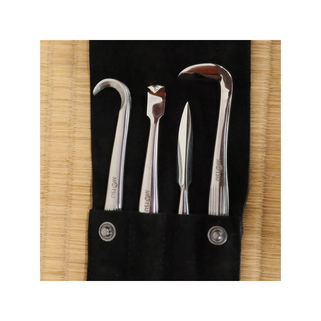 Tool pouche  with 4 narrow pockets | 95 x 200 mm | Matsu Bonsai Tools