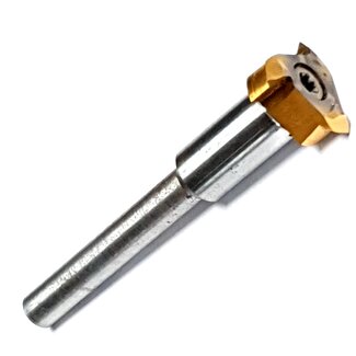 HSS milling tool; Shaft: 6mm. Head : 18 mm. Length: 61mm. Not suitable for Dremel. For cutting jin and shari in bonsai.