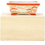 Pot à bonsaï rectangulaire rouge par Kutani - 95 x 75 x 35 mm
