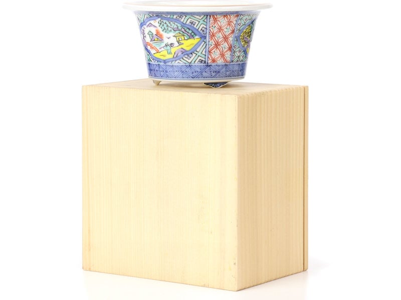 Round multicolor bonsai pot by Syoami - 100 x 100 x 55 mm