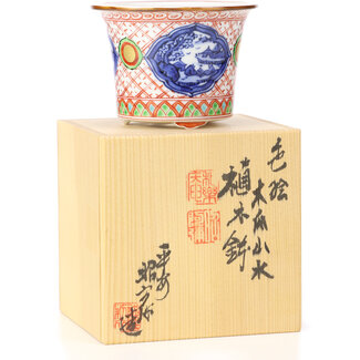 Heian Shoami Vaso per bonsai rotondo multicolore da 90 mm di Syoami, Giappone