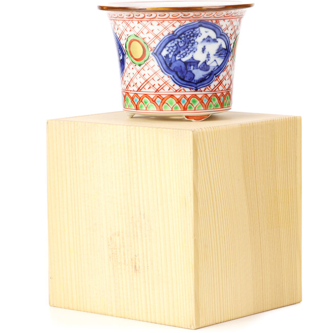 Round multicolor bonsai pot by Syoami- 90 x 90 x 70 mm