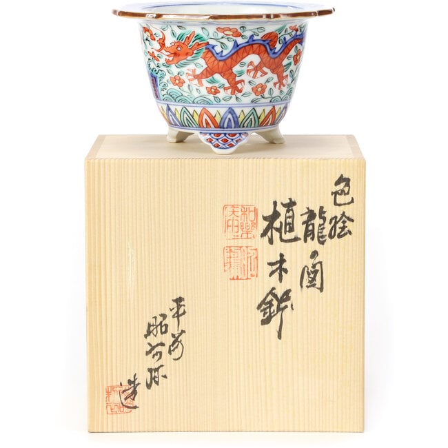 Round multicolor bonsai pot by Syoami - 120 x 120 x 75 mm