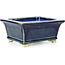 Maceta de bonsái azul rectangular de Keiun Fukuda - 134 x 111 x 58 mm