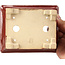 Pot à bonsaï rectangulaire rouge par Keiun Fukuda - 134 x 111 x 58 mm