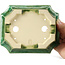 Pot à bonsaï vert rectangulaire par Keiun Fukuda - 150 x 123 x 58 mm