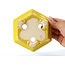 Hexagonal yellow bonsai pot by Keiun Fukuda - 140 x 125 x 50 mm