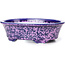 Oval purple bonsai pot by Heian Kozan - 180 x 143 x 53 mm