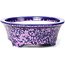 Oval purple bonsai pot by Heian Kozan - 180 x 143 x 53 mm