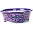 Oval purple bonsai pot by Heian Kozan - 180 x 143 x 53 mm