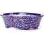 Pot à bonsaï ovale violet par Heian Kozan - 180 x 143 x 53 mm