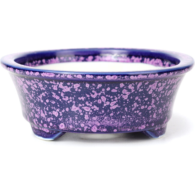 Pot à bonsaï ovale violet par Heian Kozan - 180 x 143 x 53 mm