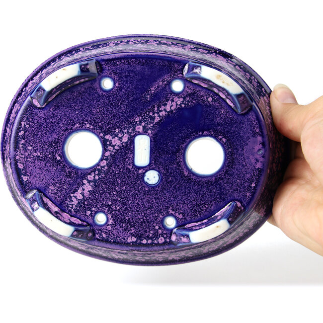 Maceta de bonsái violeta ovalada de Heian Kozan - 180 x 143 x 53 mm