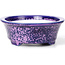 Oval purple bonsai pot by Heian Kozan - 180 x 143 x 53 mm