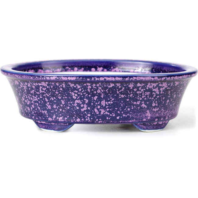 Ovale lila Bonsaischale von Heian Kozan - 180 x 143 x 53 mm