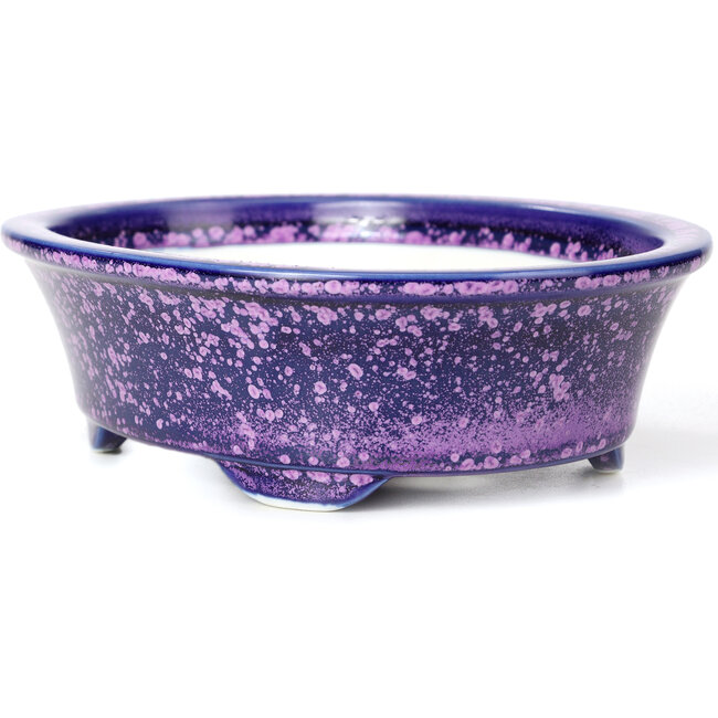 Ovale lila Bonsaischale von Heian Kozan - 180 x 143 x 53 mm