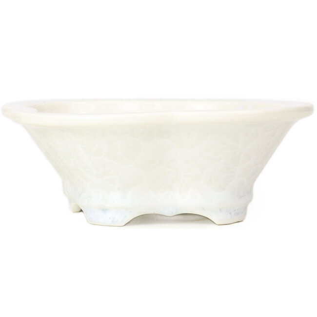 Mokko weiße Bonsaischale von Heian Kozan - 170 x 160 x 58 mm