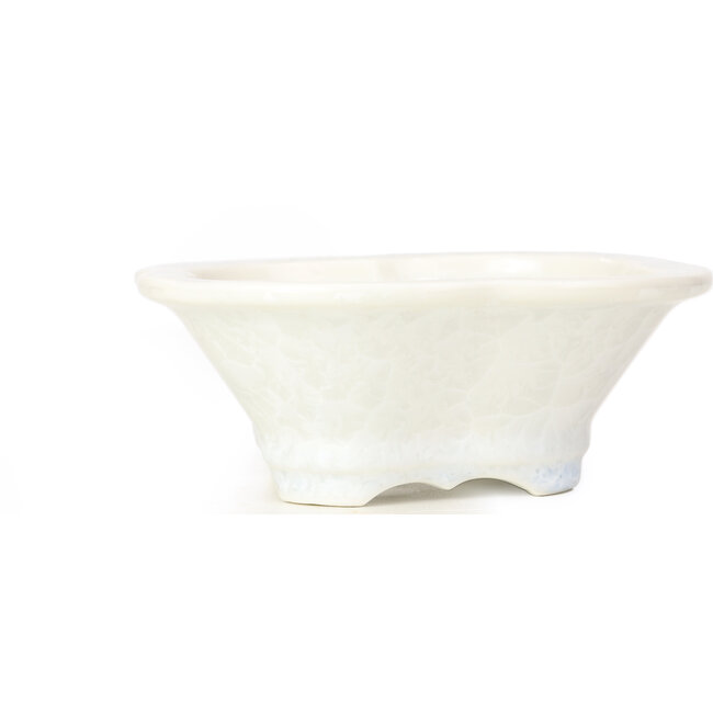 Mokko weiße Bonsaischale von Heian Kozan - 170 x 160 x 58 mm