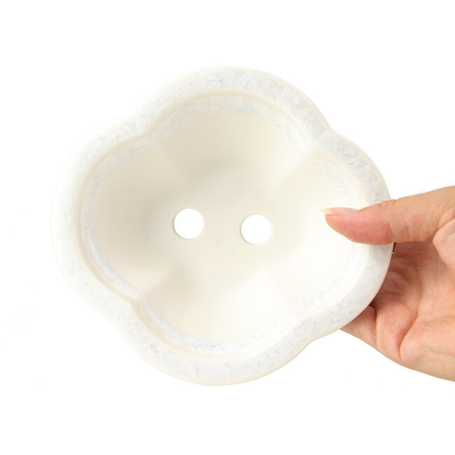 Pot à bonsaï Mokko blanc par Heian Kozan - 170 x 160 x 58 mm