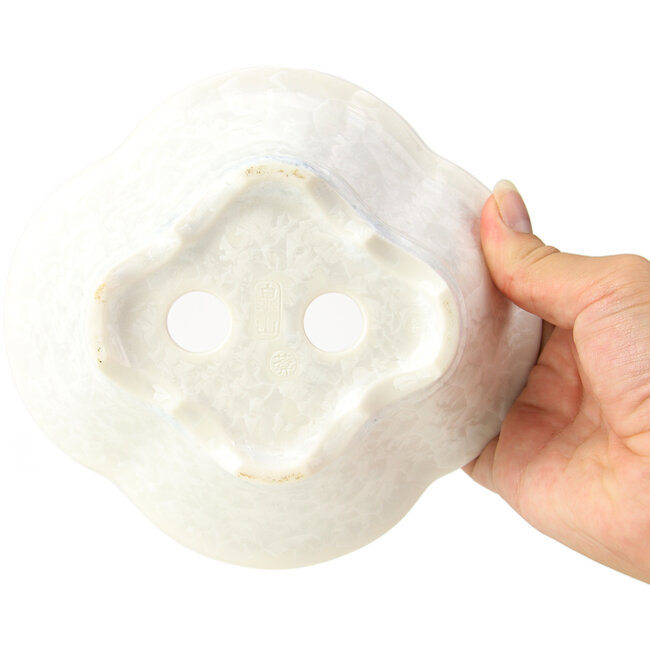 Pot à bonsaï Mokko blanc par Heian Kozan - 170 x 160 x 58 mm